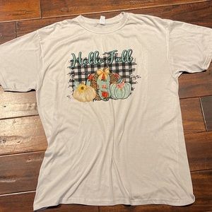 Hello fall gray T-shirt